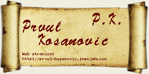 Prvul Kosanović vizit kartica